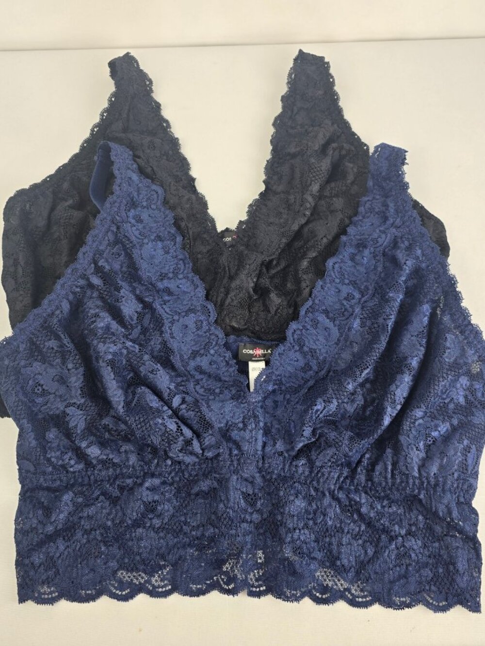 Cosabella Lace Bralette Bundle 3X Blue Black Made Italy